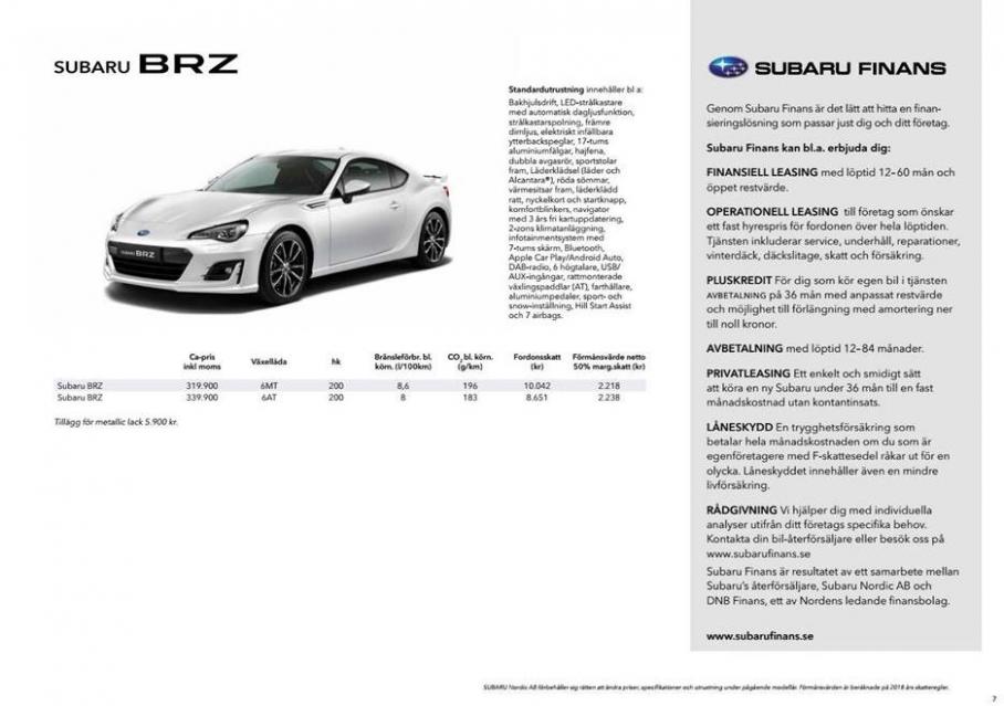  Subaru Modelprogram . Page 7