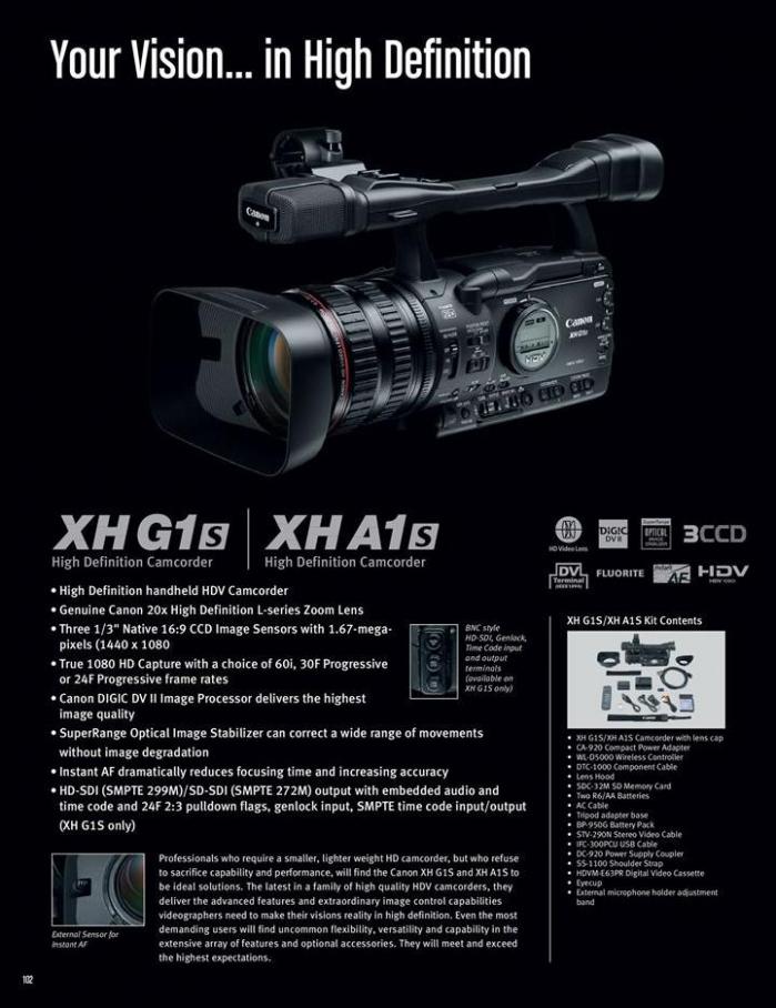  Canon Professional Video Cameras . Page 6