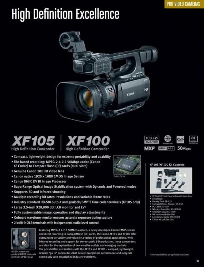  Canon Professional Video Cameras . Page 3