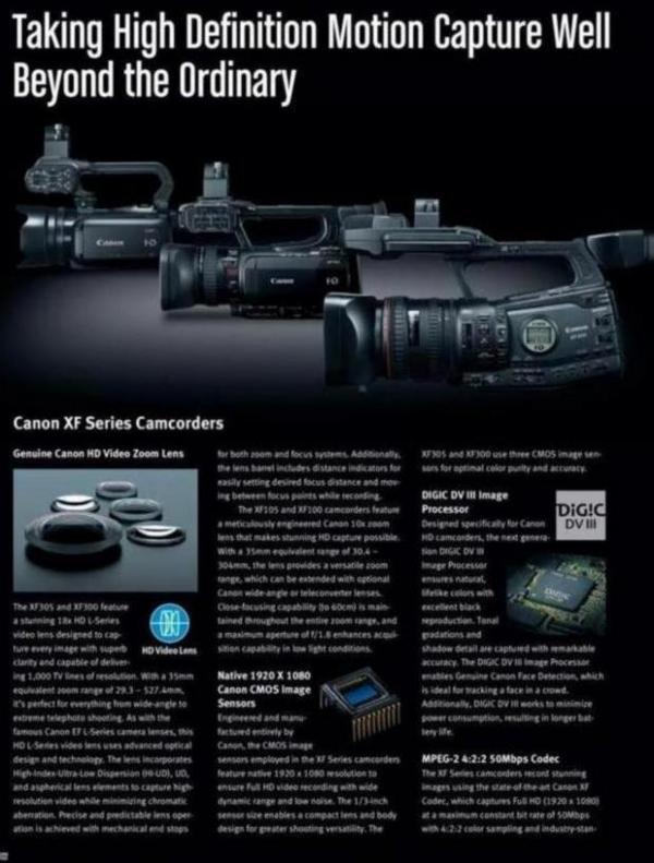  Canon Professional Video Cameras . Page 26