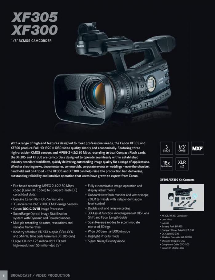  Canon Profesionnal Camcorders . Page 6