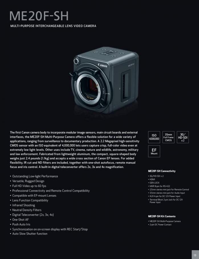  Canon Profesionnal Camcorders . Page 13