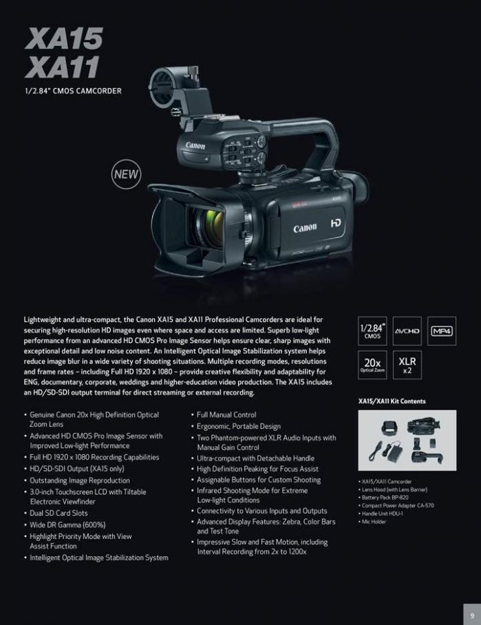 Canon Profesionnal Camcorders . Page 9
