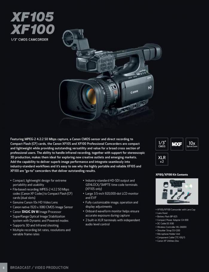  Canon Profesionnal Camcorders . Page 8