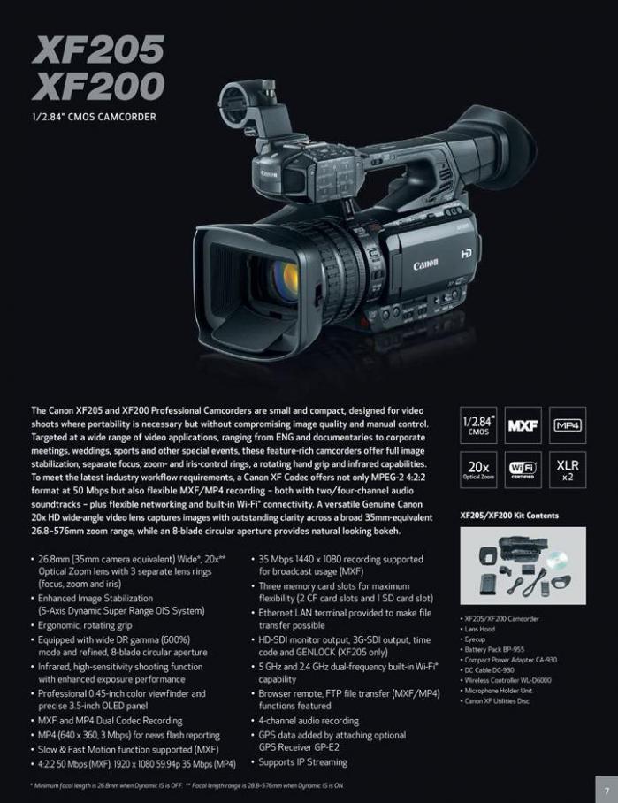  Canon Profesionnal Camcorders . Page 7
