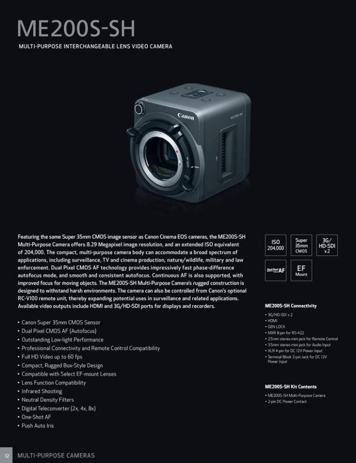  Canon Profesionnal Camcorders . Page 12