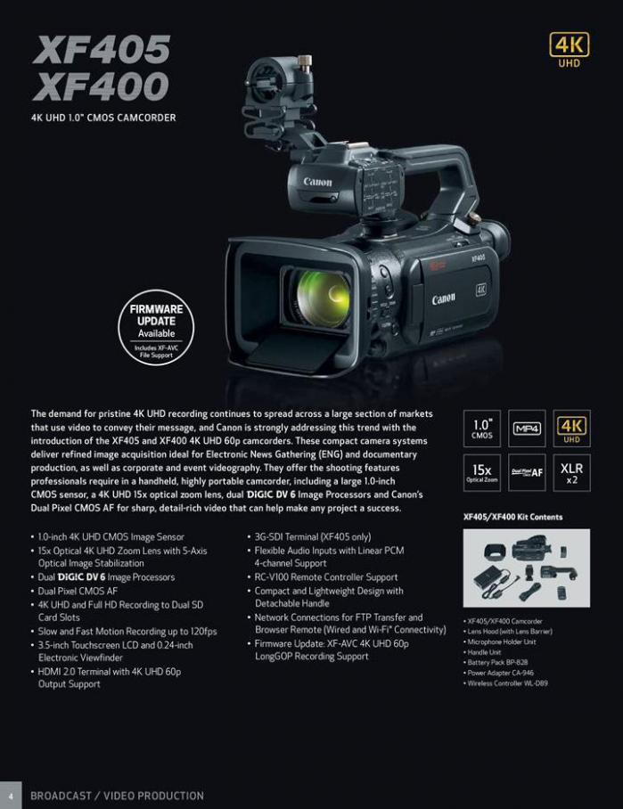  Canon Profesionnal Camcorders . Page 4