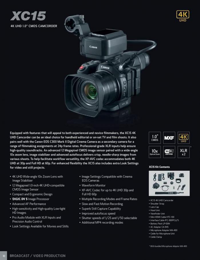  Canon Profesionnal Camcorders . Page 10
