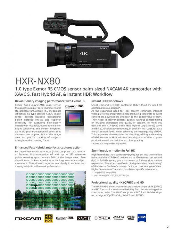  Sony Professional Camcorder Family . Page 21