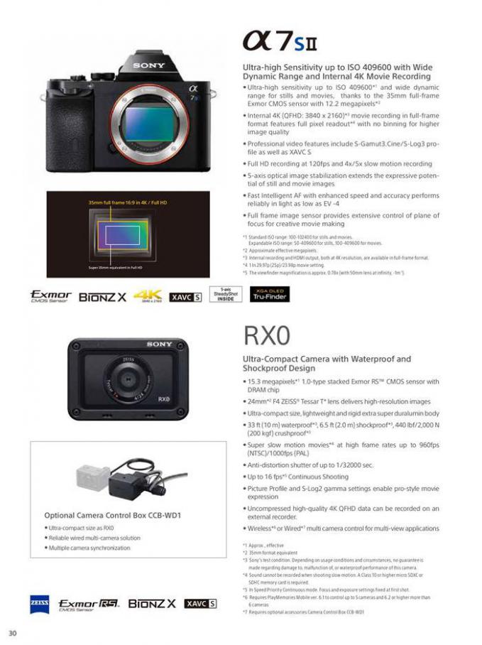  Sony Professional Camcorder Family . Page 30
