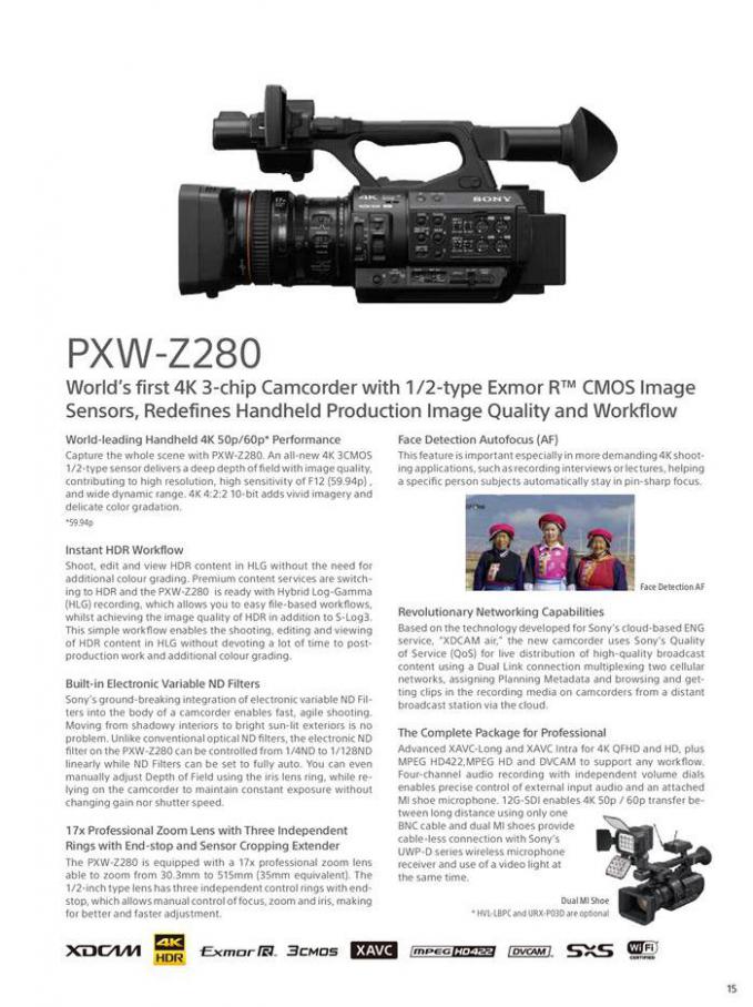  Sony Professional Camcorder Family . Page 15