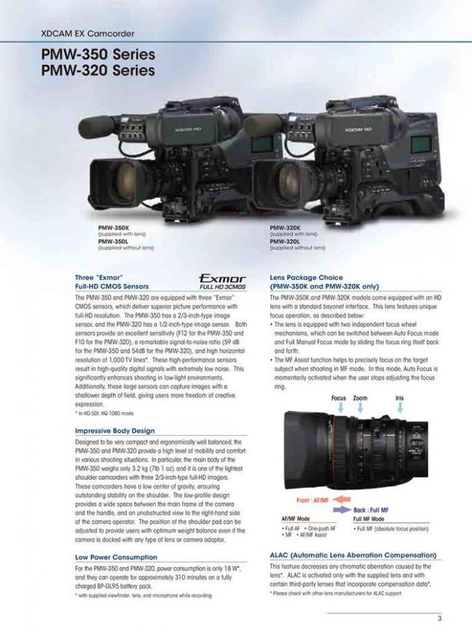  Sony PMW 350 Series . Page 3
