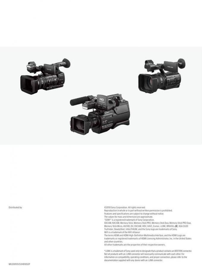  Sony Professional Camcorder Family . Page 36