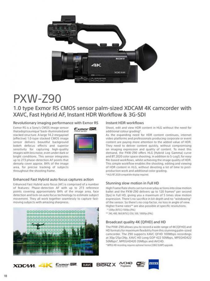  Sony Professional Camcorder Family . Page 18