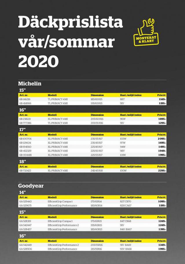 Mekonomen Erbjudande Däckprislista Vår/Sommar 2020 . Mekonomen (2020-08-30-2020-08-30)