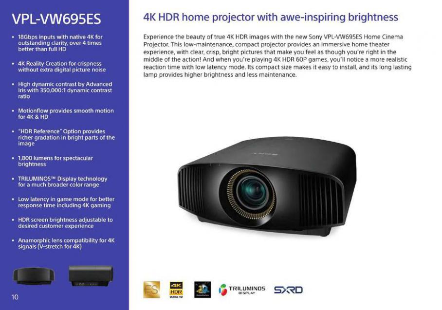  Sony Home Theater Projectors . Page 10