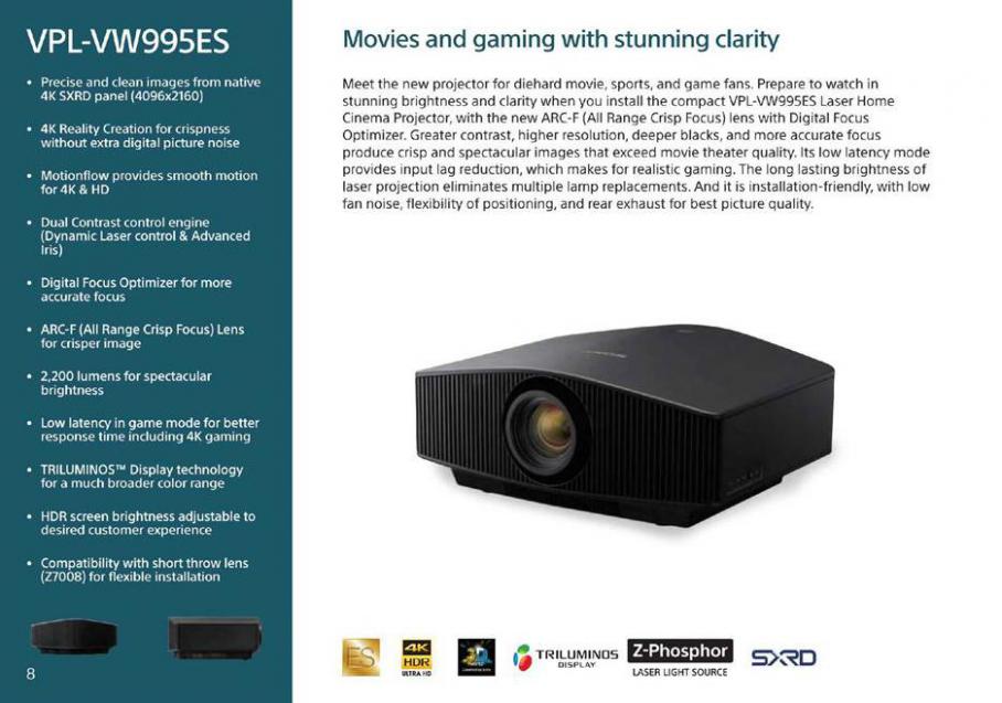  Sony Home Theater Projectors . Page 8