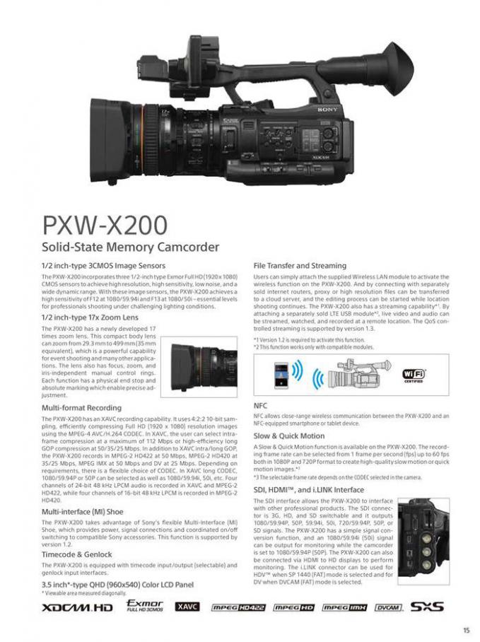  Professional Camcorder Family . Page 15