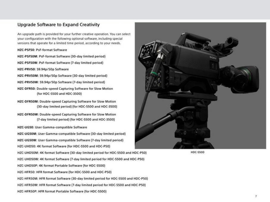  Sony HDC Series . Page 7