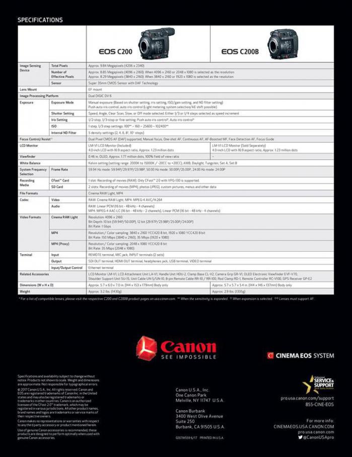  Canon EOS Cinema C200 Series . Page 2