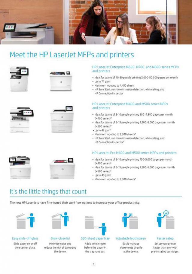  HP LaserJet MFPs and printers . Page 3