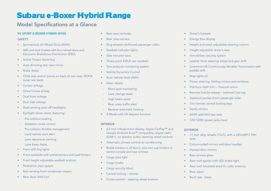  Subaru Hybrid Range . Page 22