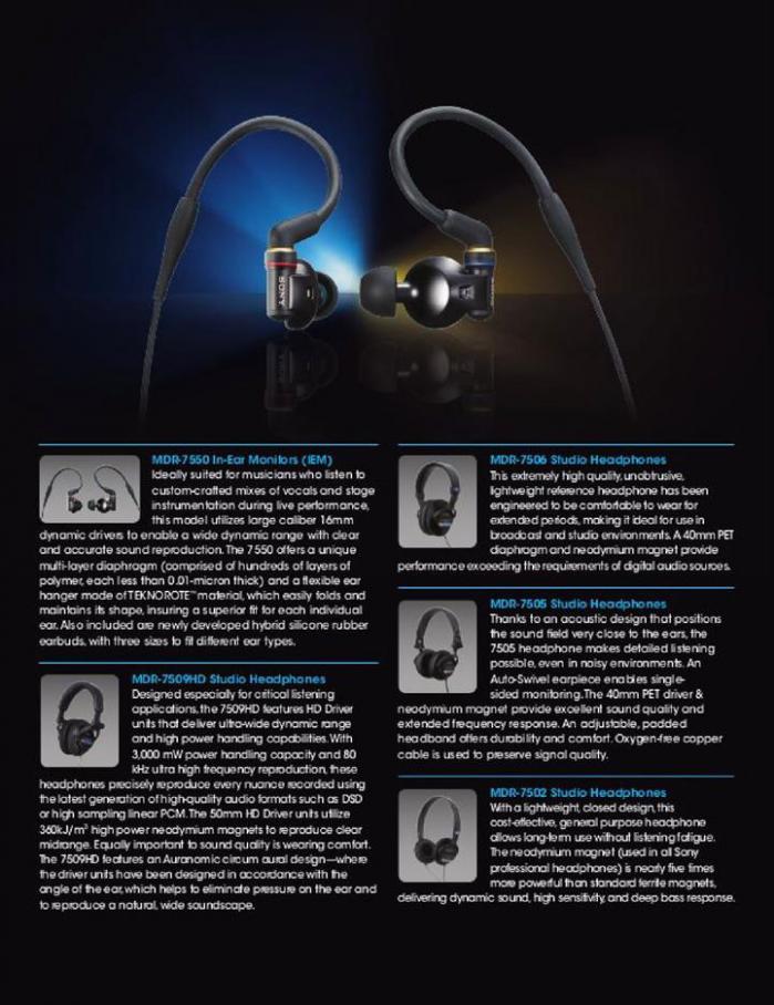  MDR 7500 Series Headphones . Page 3