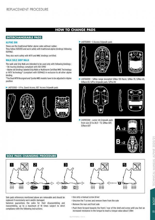  Salomon Tech Manual Alpine 2020-21 . Page 125