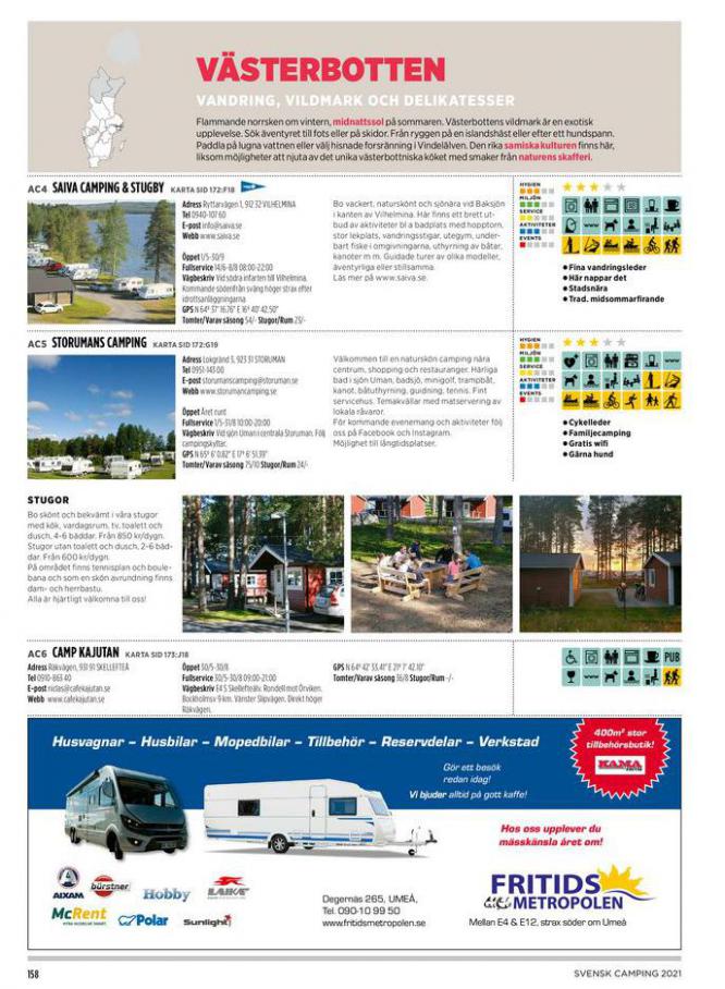  Svensk Camping 2021 . Page 158. Camping