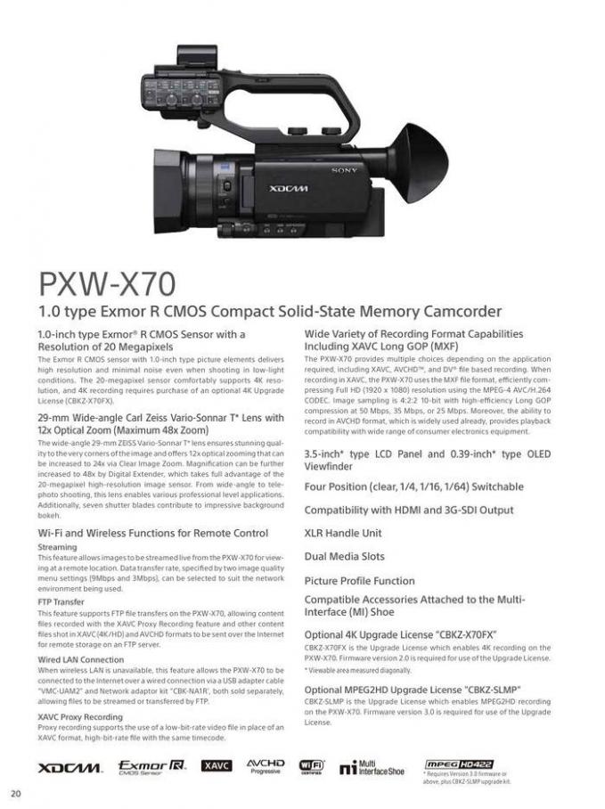  Professional Camcorder Family . Page 20