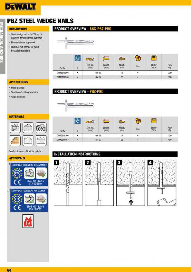 Dewalt Anchors & Fixing Systems. Page 60