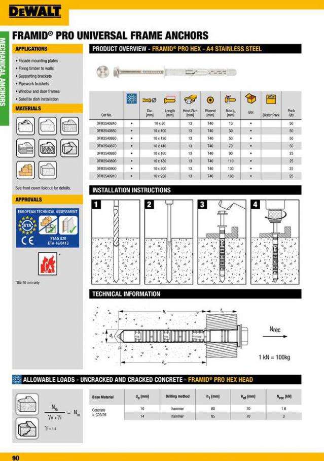Dewalt Anchors & Fixing Systems. Page 90