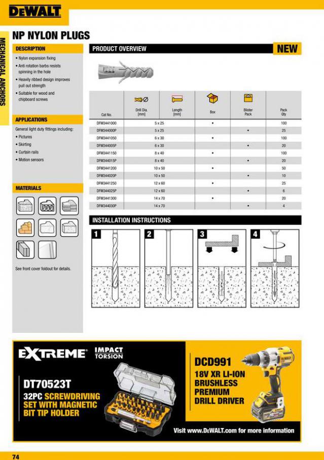 Dewalt Anchors & Fixing Systems. Page 74