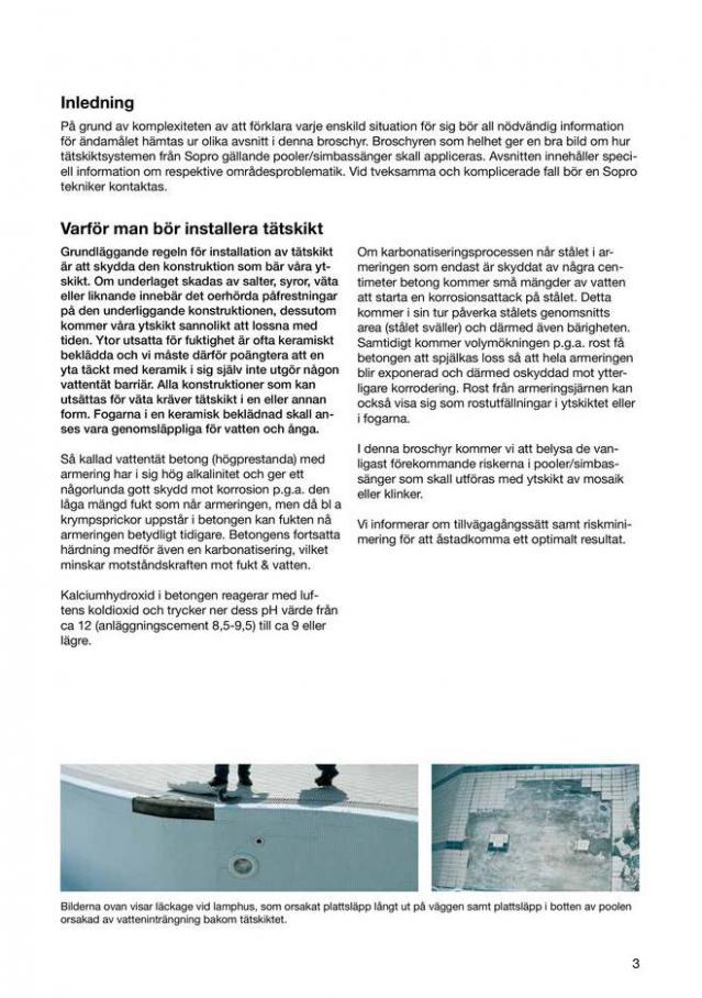  Sopro tätskiktssystem för pooler & bassänger . Page 3