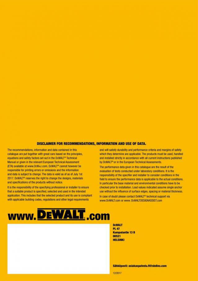 Dewalt Anchors & Fixing Systems. Page 156