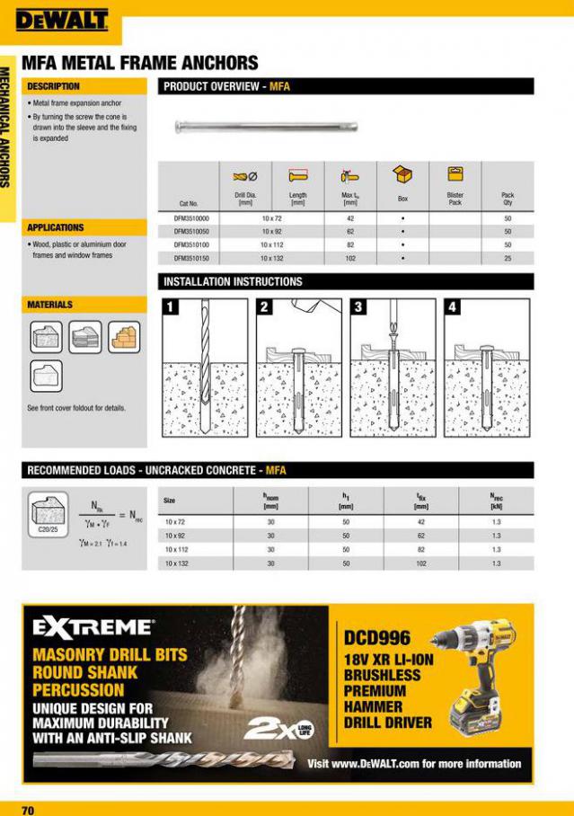 Dewalt Anchors & Fixing Systems. Page 70