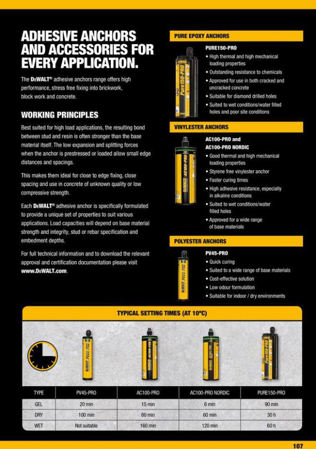 Dewalt Anchors & Fixing Systems. Page 107