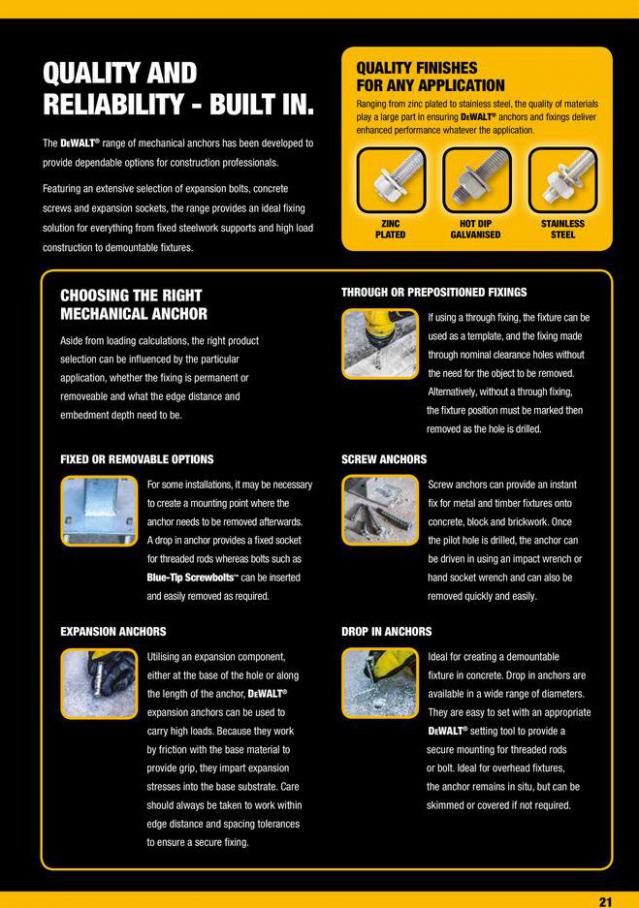 Dewalt Anchors & Fixing Systems. Page 21