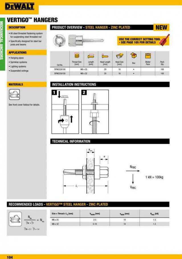 Dewalt Anchors & Fixing Systems. Page 104