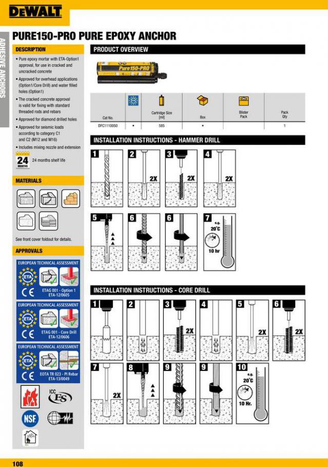 Dewalt Anchors & Fixing Systems. Page 108