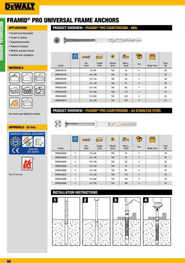 Dewalt Anchors & Fixing Systems. Page 92