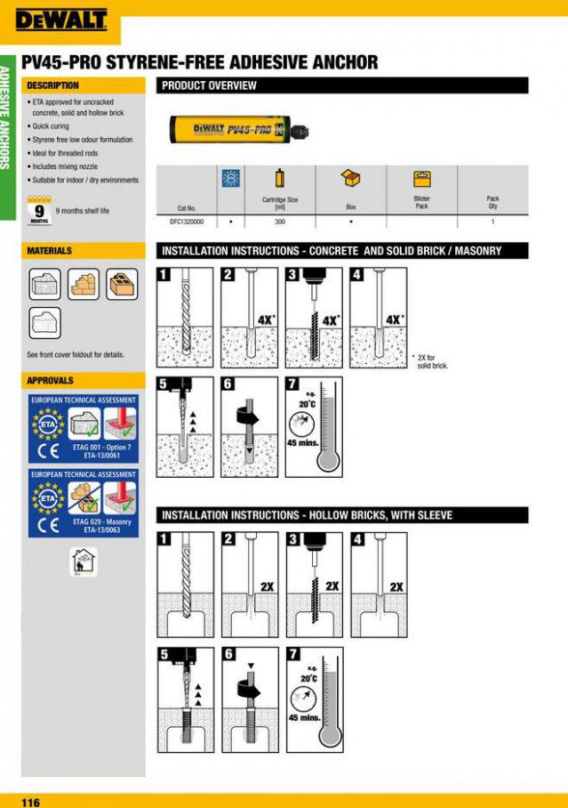 Dewalt Anchors & Fixing Systems. Page 116