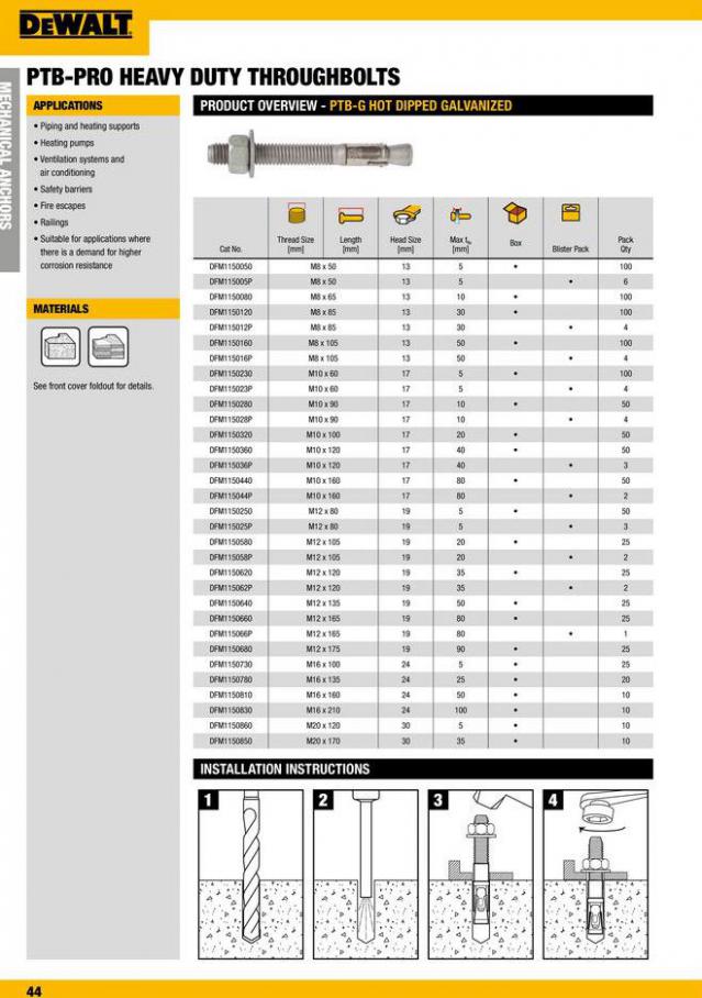 Dewalt Anchors & Fixing Systems. Page 44