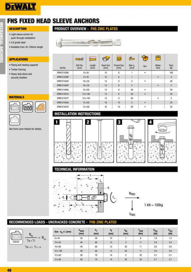 Dewalt Anchors & Fixing Systems. Page 48