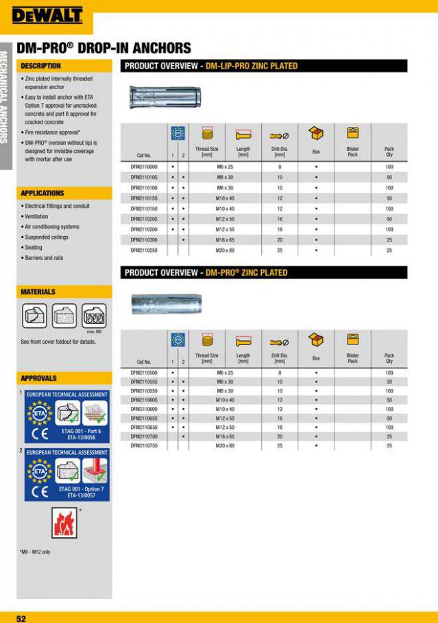Dewalt Anchors & Fixing Systems. Page 52