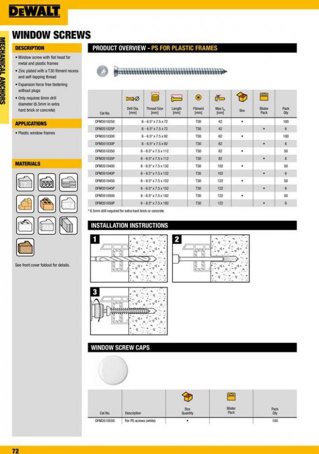 Dewalt Anchors & Fixing Systems. Page 72