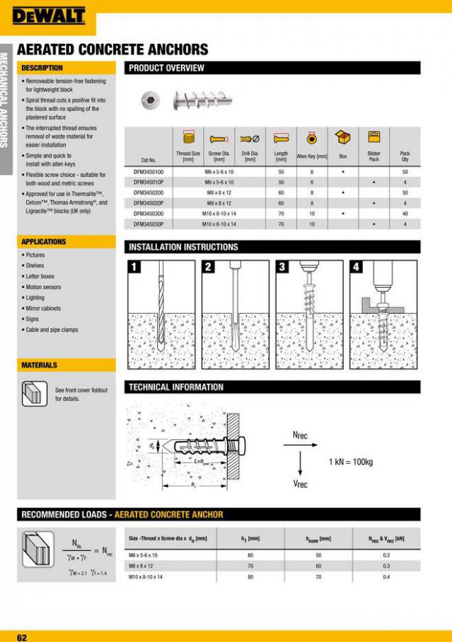 Dewalt Anchors & Fixing Systems. Page 62