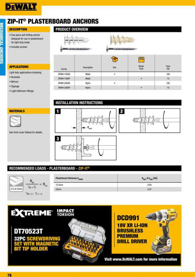 Dewalt Anchors & Fixing Systems. Page 78
