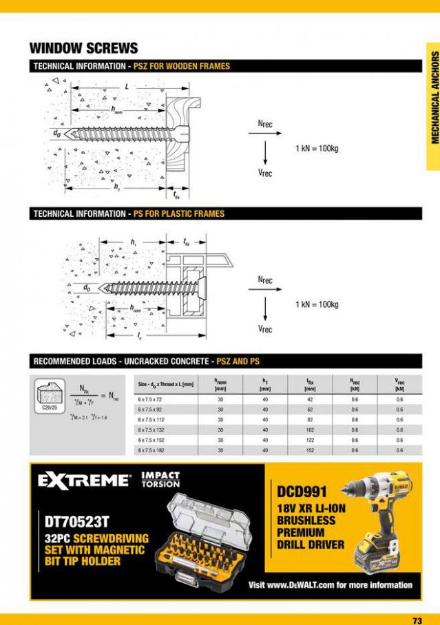 Dewalt Anchors & Fixing Systems. Page 73