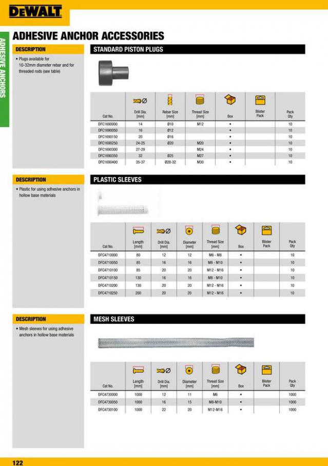 Dewalt Anchors & Fixing Systems. Page 122